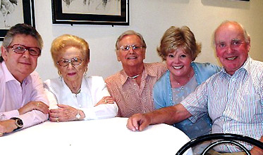 Barry Burnett and his mother, Celia Burnett, Richard, Sheila White, Richard Mills